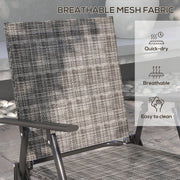 Outsunny - Outdoor 4 Pieces Patio Furniture Set, Garden Set with Two Foldable Armchairs, a Loveseat & Glass Top Table, Mixed Grey