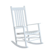 Outsunny - Wooden White Porch Rocking Chair Patio Rocking Single Leisure Reclining Seat Armchair