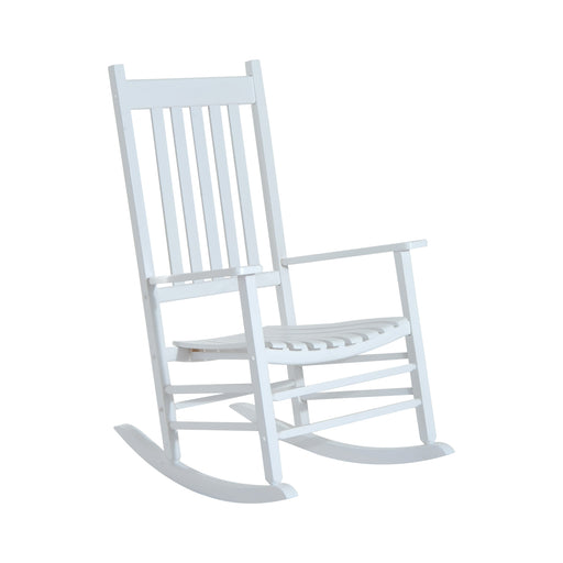 Outsunny - Wooden White Porch Rocking Chair Patio Rocking Single Leisure Reclining Seat Armchair