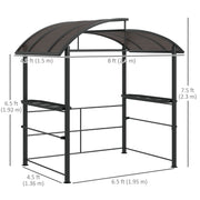 Outsunny - 8' x 5' Grill Gazebo with Vented PC Roof, Side Shleves, Dark Grey