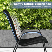 Costway - 4  Pieces Stackable Patio Dining Chairs Set with Armrest-Black