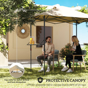 Outsunny - 5 x 8.5 ft Pop Up Grill Gazebo with 2 Shelves, UPF 50+ Outdoor Instant Canopy Portable Shelter with Carry Bag, Khaki