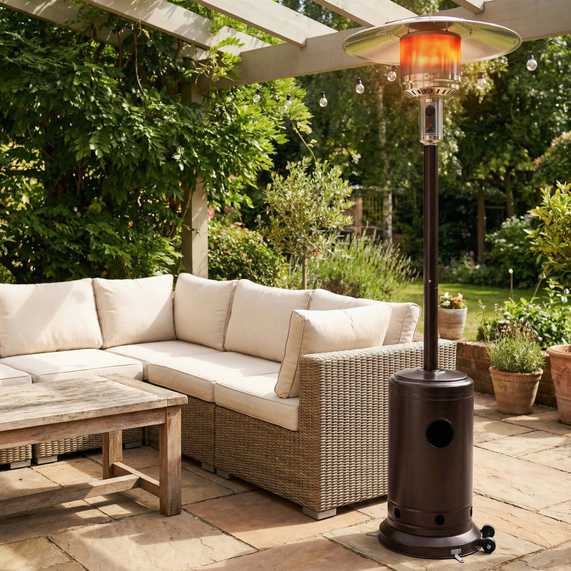 Costway - 50 000 BTU Patio Propane Gas Heater with Stainless Steel Burner-Bronze