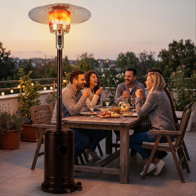 Costway - 50 000 BTU Patio Propane Gas Heater with Stainless Steel Burner-Bronze