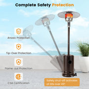 Costway - 50 000 BTU Patio Propane Gas Heater with Stainless Steel Burner-Bronze