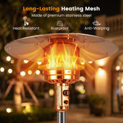 Costway - 50 000 BTU Patio Propane Gas Heater with Stainless Steel Burner-Gray