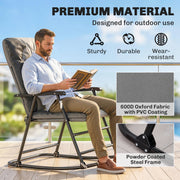 Outsunny - Folding Rocking Chair Set of 2 Padded Rockers with Armrest, Light Grey