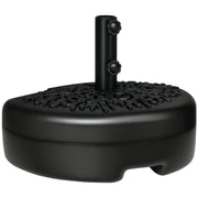 Outsunny - Plastic Half Round Umbrella Base, Sand or Water Filled Half Patio Umbrella Stand Holder 40lb Water or 46lb Sand, Black