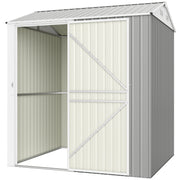 7' x 6' Tall Outdoor Storage Shed, Waterproof Metal Garden Shed with Gloves, Lockable Door, Silver Grey