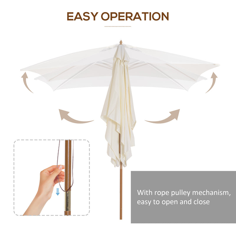 Patio Umbrella Market Patio Sun Umbrella Rectangle Cream White