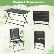 Costway - 5-Piece Foldable Outdoor Dining Set for Backyard Garden Deck