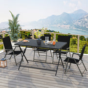 Costway - 5-Piece Foldable Outdoor Dining Set for Backyard Garden Deck