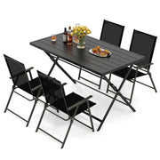 Costway - 5-Piece Foldable Outdoor Dining Set for Backyard Garden Deck