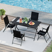 Costway - 5-Piece Foldable Outdoor Dining Set for Backyard Garden Deck