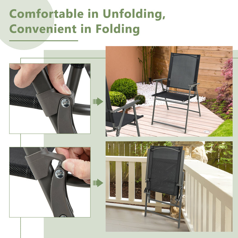 Costway - 5-Piece Foldable Outdoor Dining Set for Backyard Garden Deck