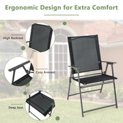 Costway - 5-Piece Foldable Outdoor Dining Set for Backyard Garden Deck