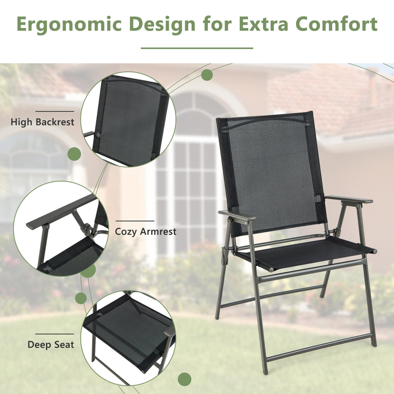 Costway - 5-Piece Foldable Outdoor Dining Set for Backyard Garden Deck