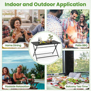 Costway - 5-Piece Foldable Outdoor Dining Set for Backyard Garden Deck