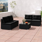 Costway - 5-Piece Outdoor Patio Furniture Set with Cushions and Coffee Table-Black