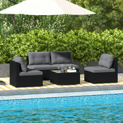 Costway - 5-Piece Outdoor Patio Furniture Set with Cushions and Coffee Table-Gray
