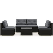 Costway - 5-Piece Outdoor Patio Furniture Set with Cushions and Coffee Table-Gray