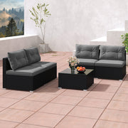 Costway - 5-Piece Outdoor Patio Furniture Set with Cushions and Coffee Table-Gray