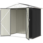 6.5' x 4' Outdoor Storage Shed, Metal Garden Shed with Lockable Double Doors, 4 Vents, Dark Grey