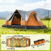 Outsunny - 5 Person Family Tent, Outdoor Camping Tent with Lighting Hook, Carrying Bag for Camping, Hiking and Travelling, Orange