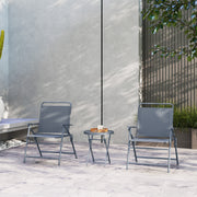 Outsunny - 3 Pieces Outdoor Bistro Set, Folding Patio Table and Chairs with Tempered Glass Tabletop for Garden, Deck & Backyard