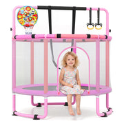 Costway - 60 inch 6-in-1 Kids Toddler Trampoline with Gymnastics Bar-Purple