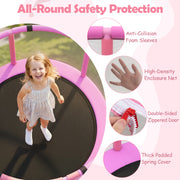 Costway - 60 inch 6-in-1 Kids Toddler Trampoline with Gymnastics Bar-Purple