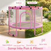 Costway - 60 inch 6-in-1 Kids Toddler Trampoline with Gymnastics Bar-Purple