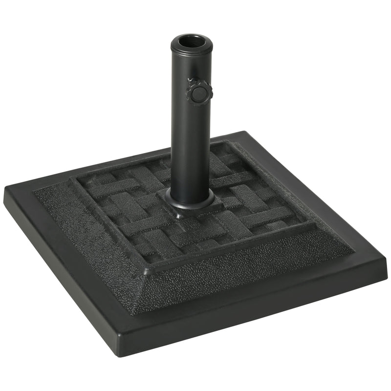 Outsunny - 26 lb Heavy Duty Patio Umbrella Base, Square Resin Market Umbrella Stand for Outdoor, Garden, Backyard, Black
