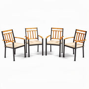 Costway - 63 Inch Outdoor Dining Table & Set of 4 Patio Dining Chairs