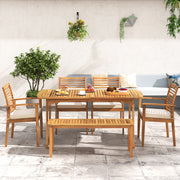 Costway - Outdoor Patio Dining Chairs Set of 2 with Removable Padded Cushion and Slatted Backrest-Beige