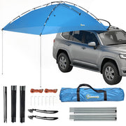 Outsunny - Car Awning Camping Tailgate Tent for SUV, 3000mm Waterproof Car Side Awning with Carry Bag, Light Blue