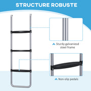 Soozier Trampoline Ladder Steel, 2/3 Steps Outdoor Trampoline Accessories, 43 Inch Length