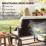 Outsunny - Outdoor Glider Bench for 2 Person, Patio Glider Loveseat with Thick Cushions for Garden Balcony Porch, Cream White