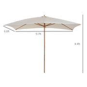 Patio Umbrella Market Patio Sun Umbrella Rectangle Cream White