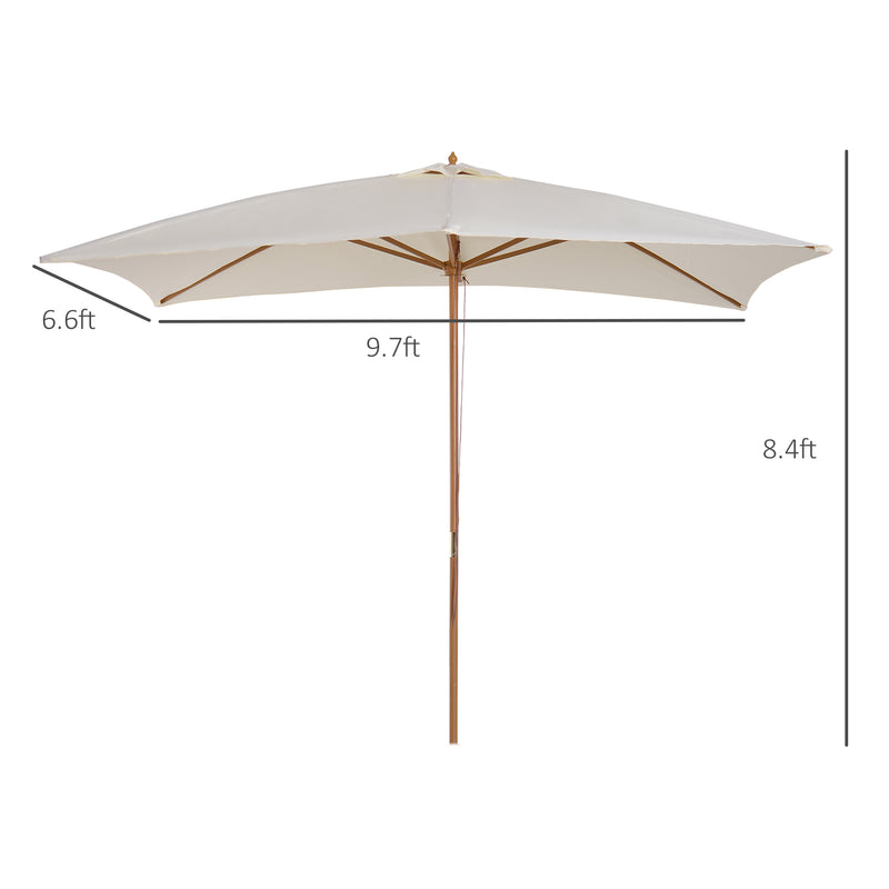 Patio Umbrella Market Patio Sun Umbrella Rectangle Cream White