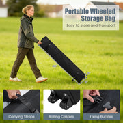 Costway - 6.5 x 6.5 FT Pop up Canopy Tent with 4 Sidewalls and Wheeled Bag-Grey