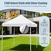 Costway - 6.5 x 6.5 FT Pop up Canopy Tent with 4 Sidewalls and Wheeled Bag-white