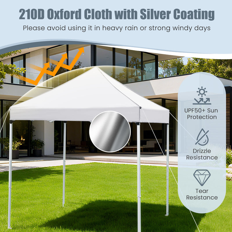 Costway - 6.5 x 6.5 FT Pop up Canopy Tent with 4 Sidewalls and Wheeled Bag-white