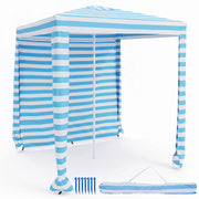 Costway - 6.6 x 6.6 Feet Foldable and Easy-Setup Beach Canopy With Carry Bag-Blue