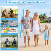 Costway - 6.6 x 6.6 Feet Foldable and Easy-Setup Beach Canopy With Carry Bag-Blue