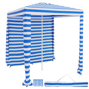 Costway - 6.6 x 6.6 Feet Foldable and Easy-Setup Beach Canopy With Carry Bag-Navy