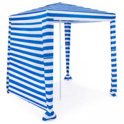 Costway - 6.6 x 6.6 Feet Foldable and Easy-Setup Beach Canopy With Carry Bag-Navy