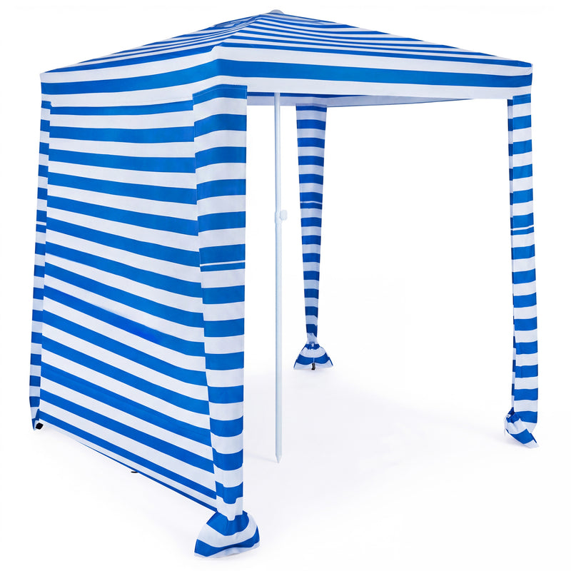 Costway - 6.6 x 6.6 Feet Foldable and Easy-Setup Beach Canopy With Carry Bag-Navy