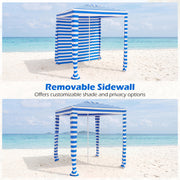 Costway - 6.6 x 6.6 Feet Foldable and Easy-Setup Beach Canopy With Carry Bag-Navy