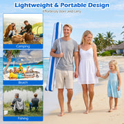Costway - 6.6 x 6.6 Feet Foldable and Easy-Setup Beach Canopy With Carry Bag-Navy